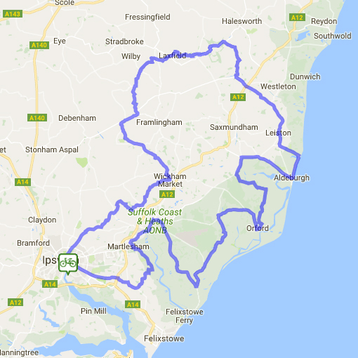 The Join The Ride Route Around Suffolk